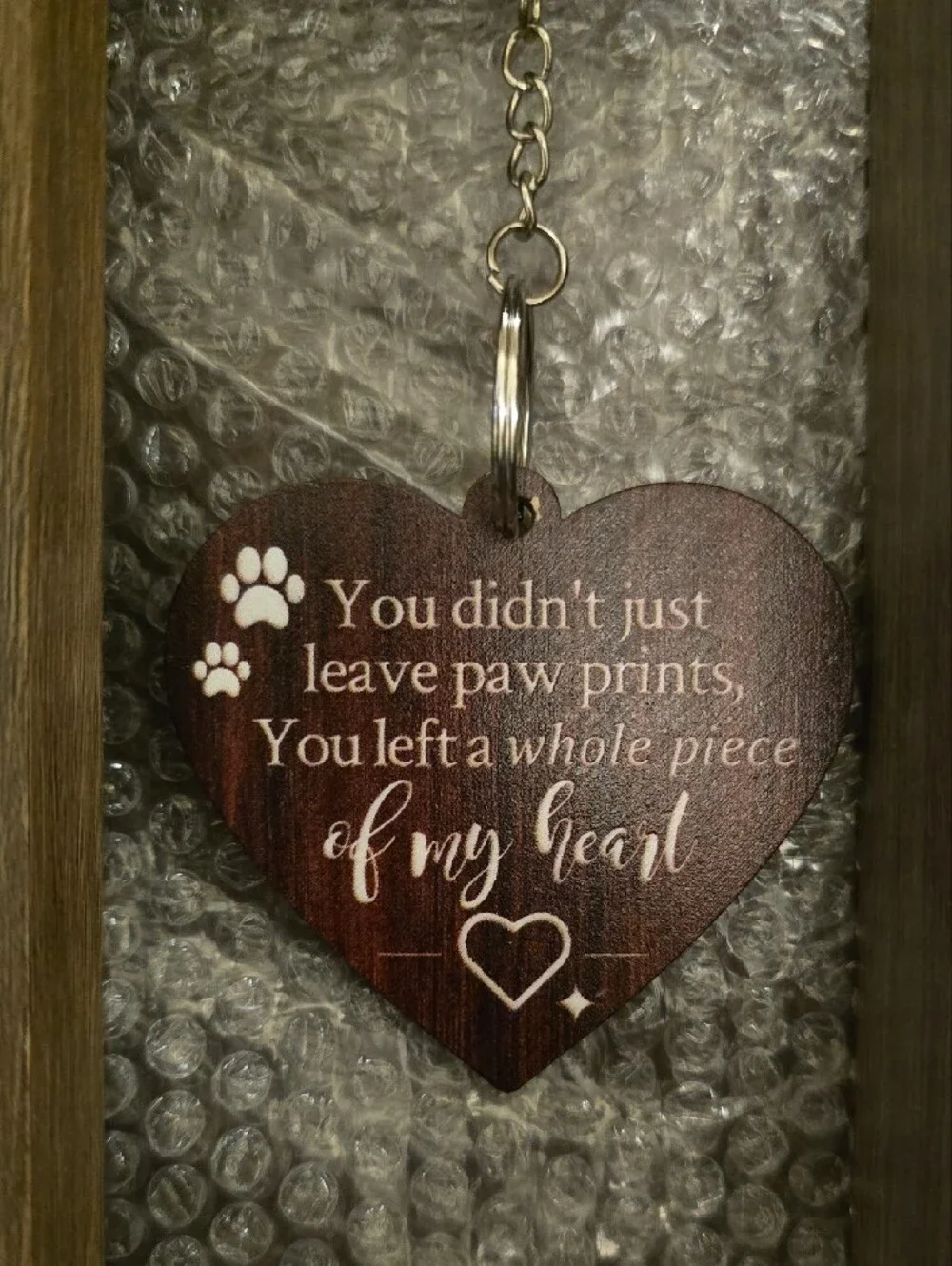 Wooden Heart Pet Paw Print Memorial Frame. NWT.